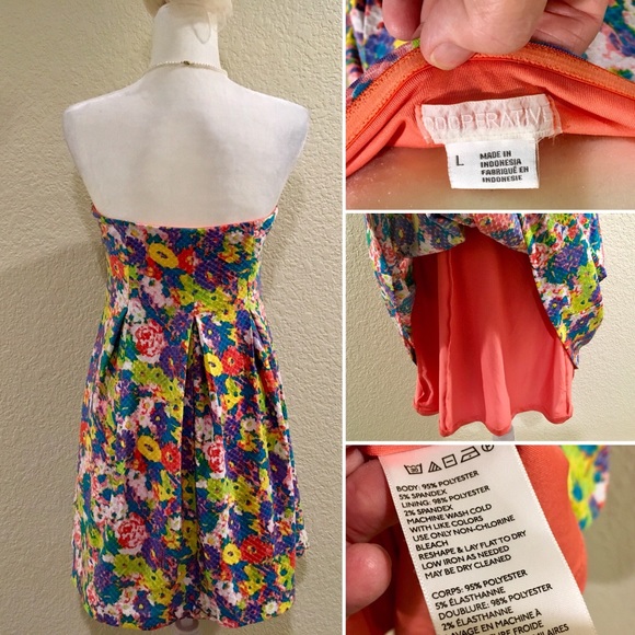 Cooperative Strapless Flower Print Dress - Picture 2 of 6